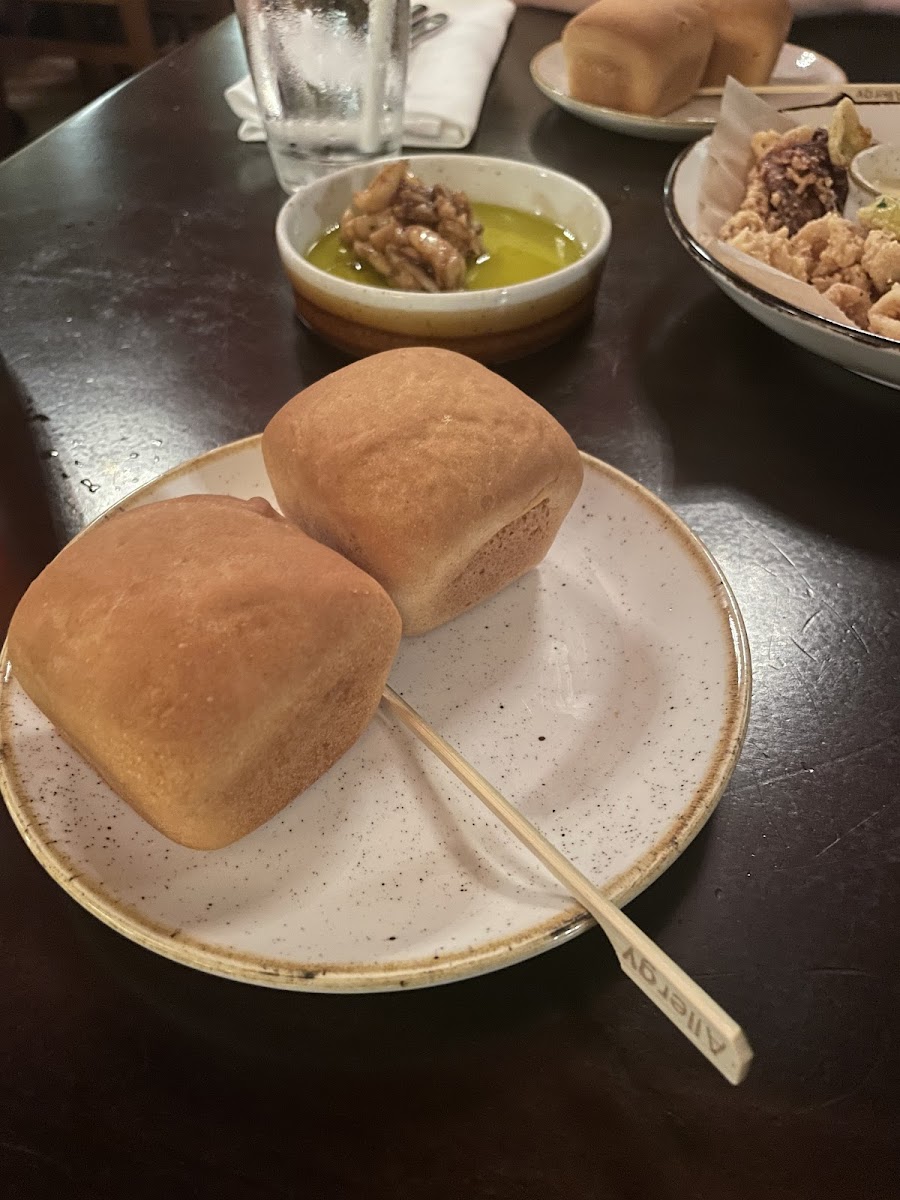 Delicious dinner rolls. Served with a garlic confit and we also asked for a side of butter. Seriously delicious.