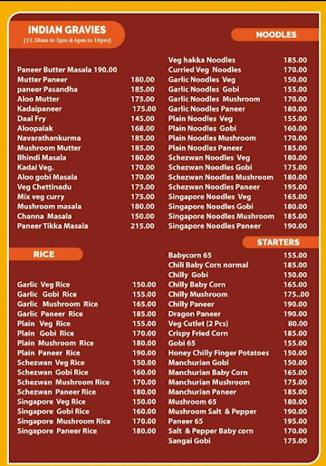 Srivallibhavan menu 