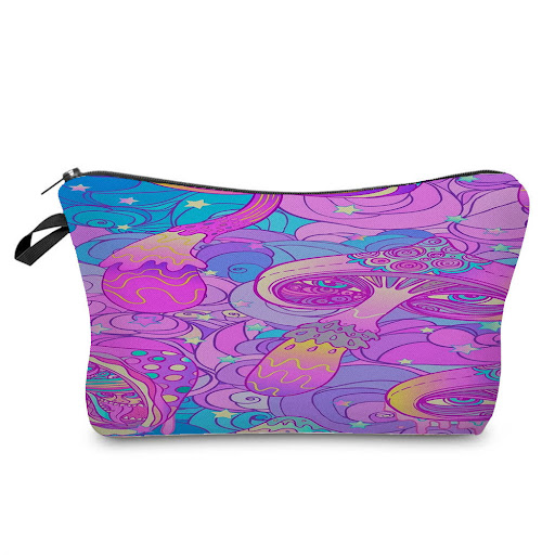Title 5, Fantasy Mushroom Pattern Cosmetic Bag for Makeu...