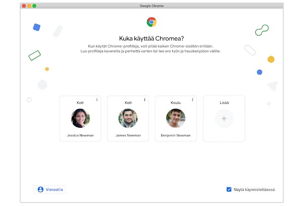 Kuvakaappaus uudesta Chrome-profiilista