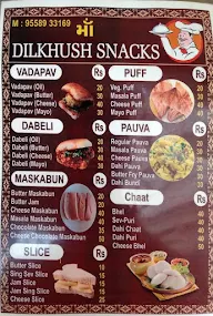 Dilkhush Snacks menu 1