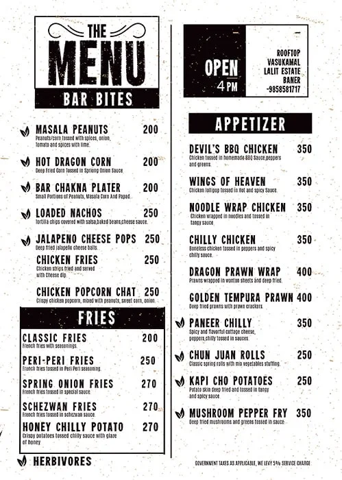 Highland menu 