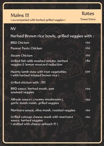 Cafe Vida menu 