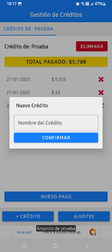 Screenshot Gestor de Créditos