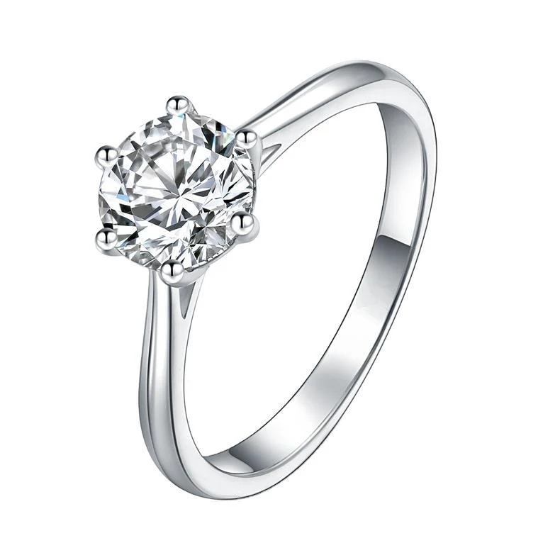 S925 Sterling Silver Women's Ring with 1 Carat Chou Family D Color Moissanite. A dazzling ring for lasting brilliance.