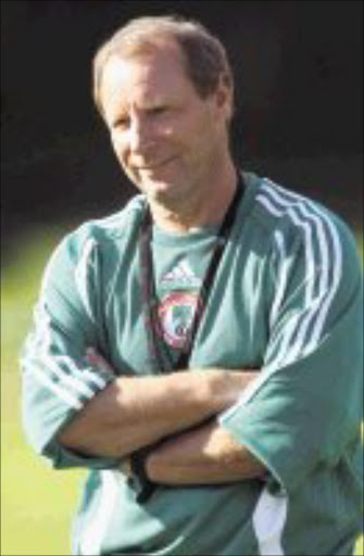 Nigeria«s head coach Berti Vogts looks on during the Nigeria national soccer team training session, on January 11, 2007 in Marbella, Spain. Pic: Alexander Hassenstein. © Gallo Images