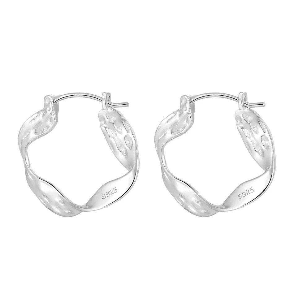 S925 Sterling Silber Retro Ohrringe mit unregelmäßiger Wellenlinie. Diese Ohrringe verleihen Ihrem Stil einen Hauch von Vintage-Charme.