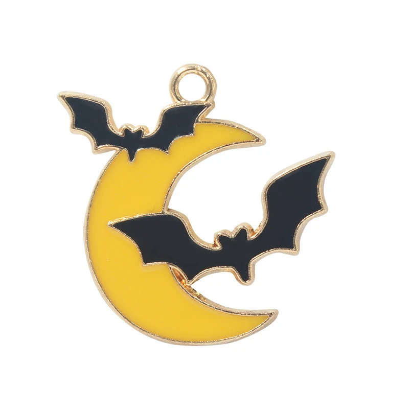 Pendentif en alliage citrouille fantôme Halloween goutte d'huile, parfait pour le DIY. Créez des bijoux uniques et originaux.