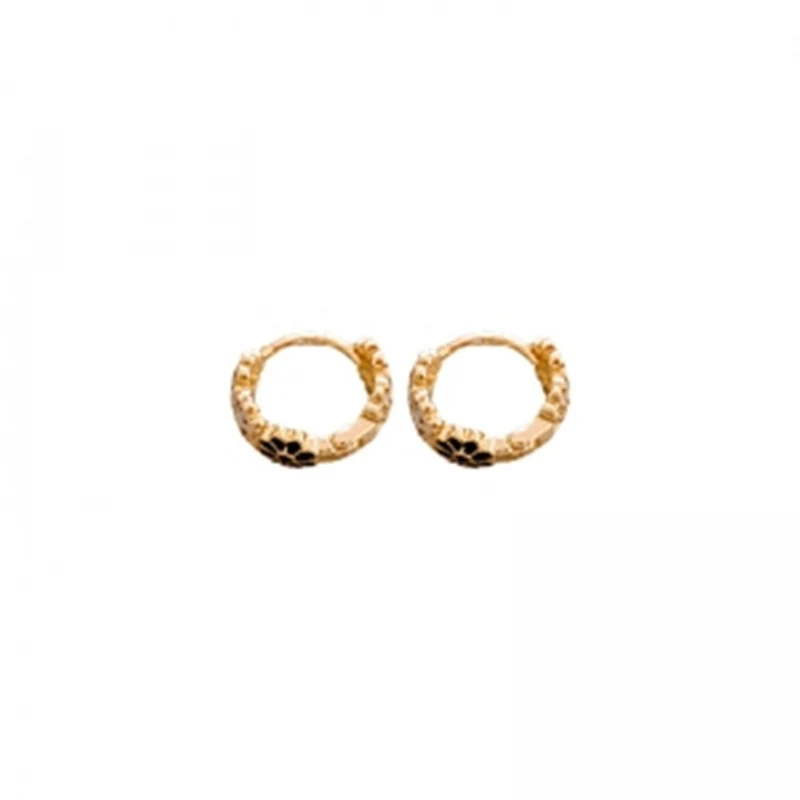 Title 3, Oorclip met "Sweet Oil-spot" bloemen glazuur, m...