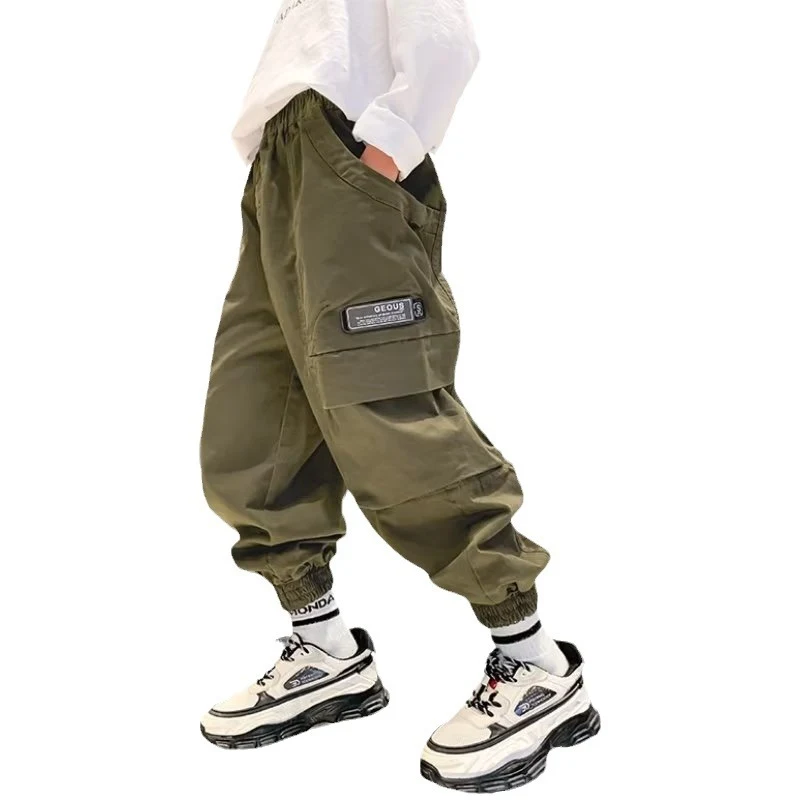 Boys Cargo Pants Spring and Autumn New Multi-pocket Trousers Comfortable Durable Perfect for Adventures and Everyday Wea