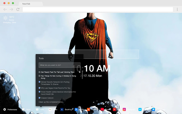 Superman New Tab Page HD Popular DC Theme