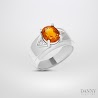 Nhẫn Nam Danny Jewelry Bạc 925 Đá Citrine/Smoky Quartz Xi Rhodium Hnn004