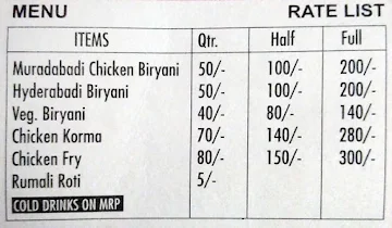 Faeem Chicken Corner menu 