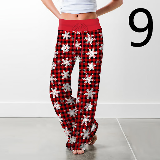 Title 11, Womens Christmas Digital Print Drawstring Wide...
