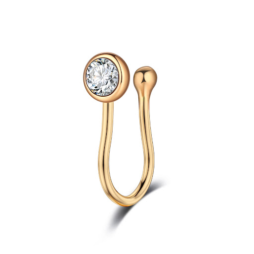 Title 4, New Zircon Nose Ring Exquisite Non-piercing Nas...
