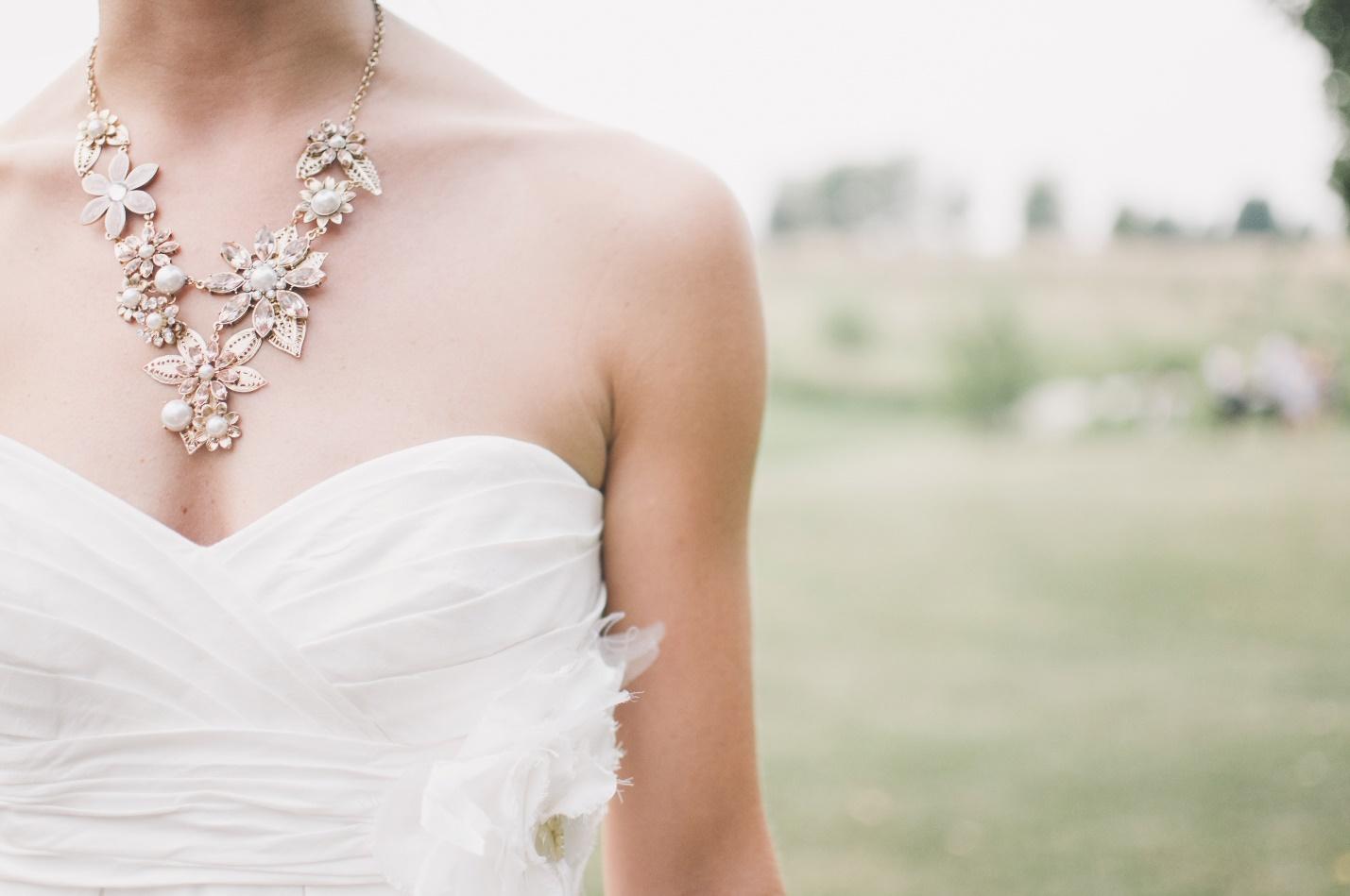 necklace with evening dress