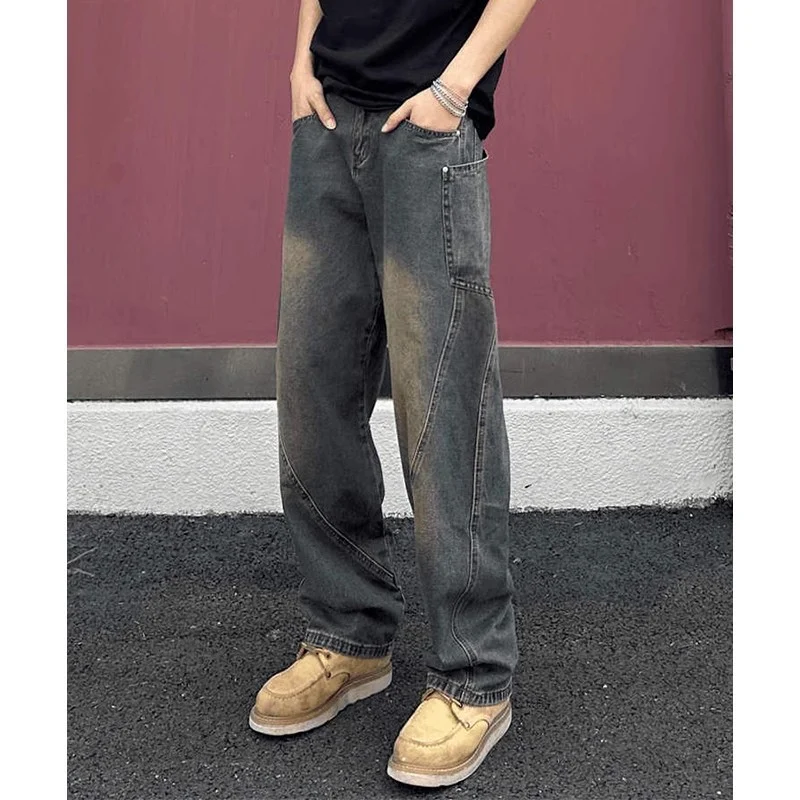 Jeans American High Street Machete Uomo Ruoshuai Primavera e Autunno. Jeans resistenti, comodi e versatili per l'uso quotidiano con uno stile moderno.