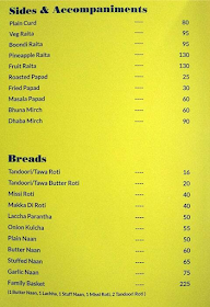 Chhabra's Golden Moments menu 1