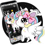 Glitter Galaxy Cute Rainbow Unicorn Theme Apk