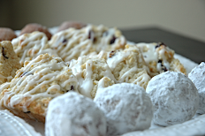 Baked Powdered Sugar Donuts & Orange Cranberry Scones