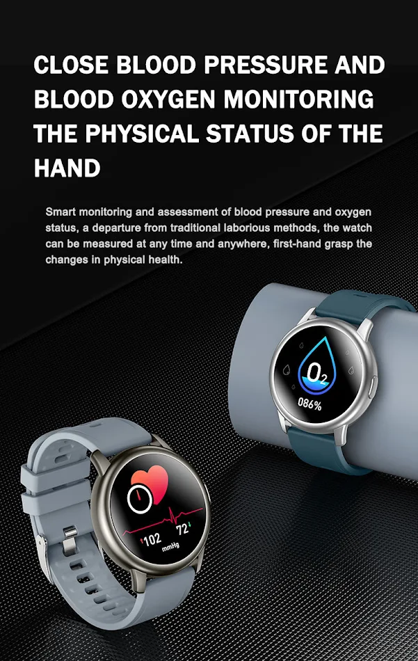 GT2 Smartwatch con Pantalla Redonda HD, Monitorización de Frecuencia Cardíaca 24H para una Vida Saludable y Conectada.