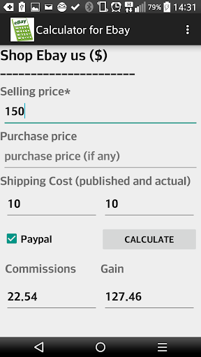 Calculator for Ebay