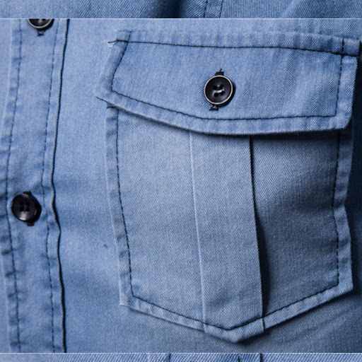 Title 7, Colorblock PlusSsize Denim Mens Long-sleeved S...