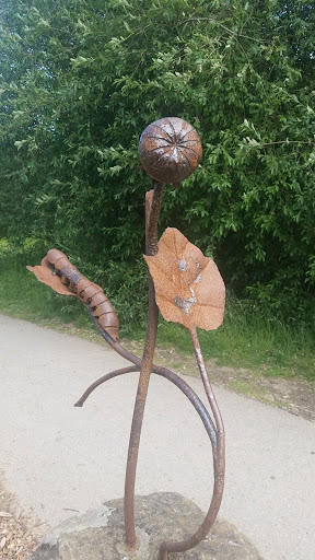 Caterpillar On A Leaf Sculpture 