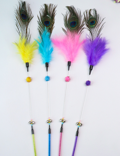 Title 2, Funny Cat Stick Bite-Resistant Feather Long Rod...