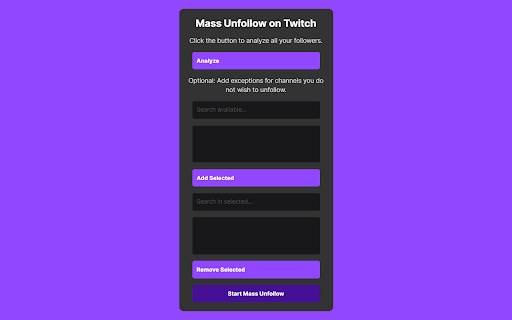 Mass Unfollow on Twitch