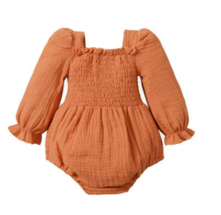 Macacão Romper Infantil Dupla Face Três Cores com Design Enrugado Conforto e Estilo para Bebês Ideal para Brincar e Usar no Dia a Dia