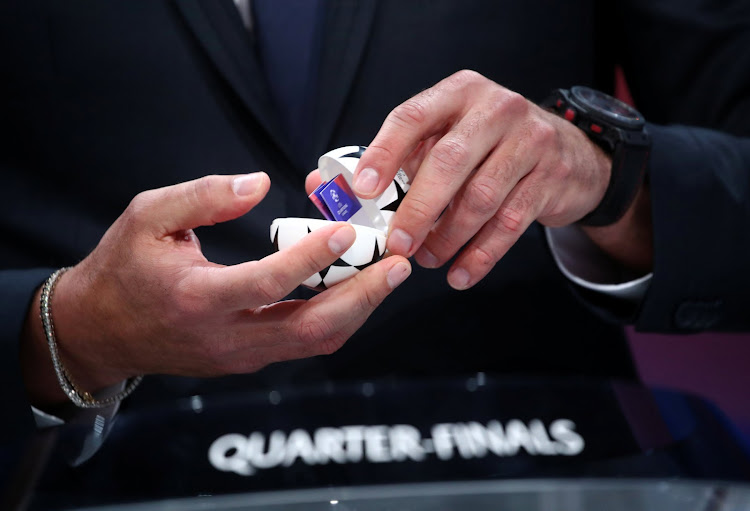 General view of UEFA Champions League ambassador Julio Cesar during the draw