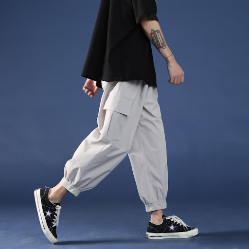 Title 1, Mens Overalls Wide-leg Straight Cropped Trouse...
