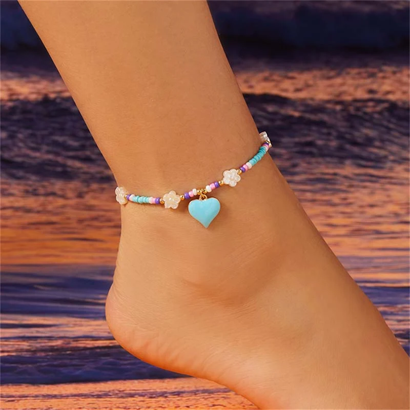 Title 3, Mode Love Heart bloemen kralen enkelband voor d...