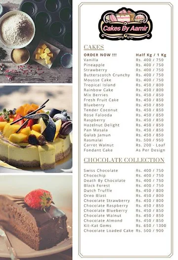 Cakes By Aamir menu 