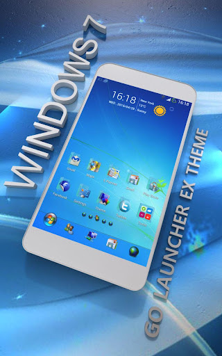 Blue Windows Go Launcher Theme