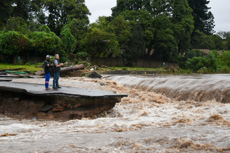 Part of Caversham road in Pinetown was washed away on April 12 2022. Several pupils are reported to have drowned during the flood.