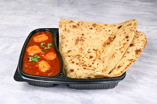 2 Plain Paratha With Chicken Chilli Gravy