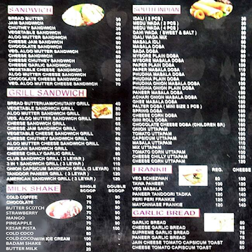 Shreejee Food Zone menu 