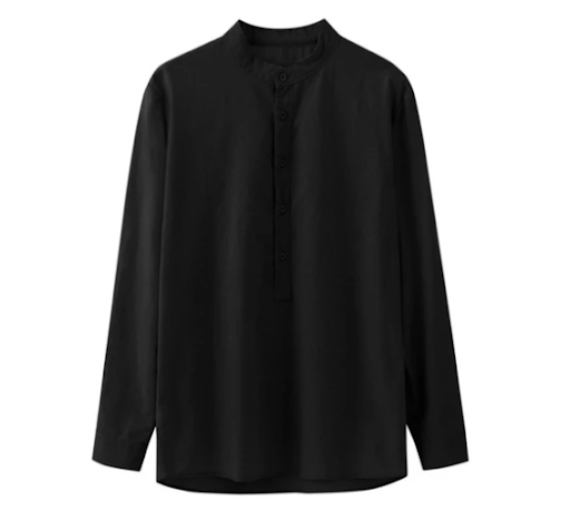 Title 5, Youth Fashion Stand-Collar Long Sleeve Mens Sh...