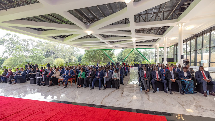 Leaders and dignitaries present during the launch of Kenya Urban Support Programme (KUPS2) at Statehouse, Nairobi on May 7, 2024.