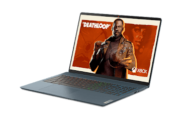 Chromebook with Deathloop game in the screen