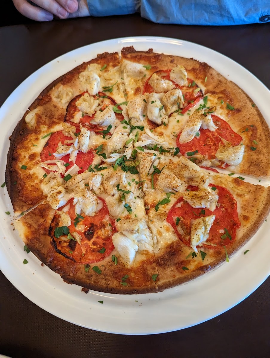 crab pizza with gluten free crust