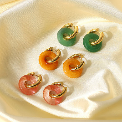Title 1, Fashion Retro Natural Stone Ring Earrings for W...