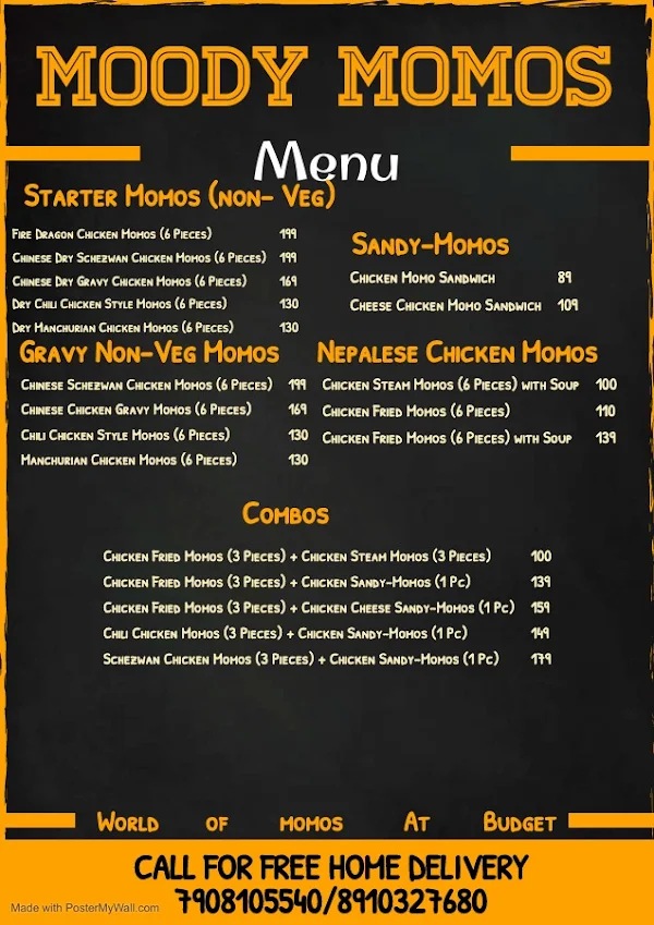 Moody Momos menu 