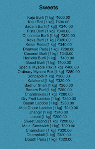 Lakshmi Sweets menu 1