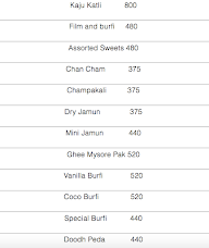 Aishwarya Sweets menu 2