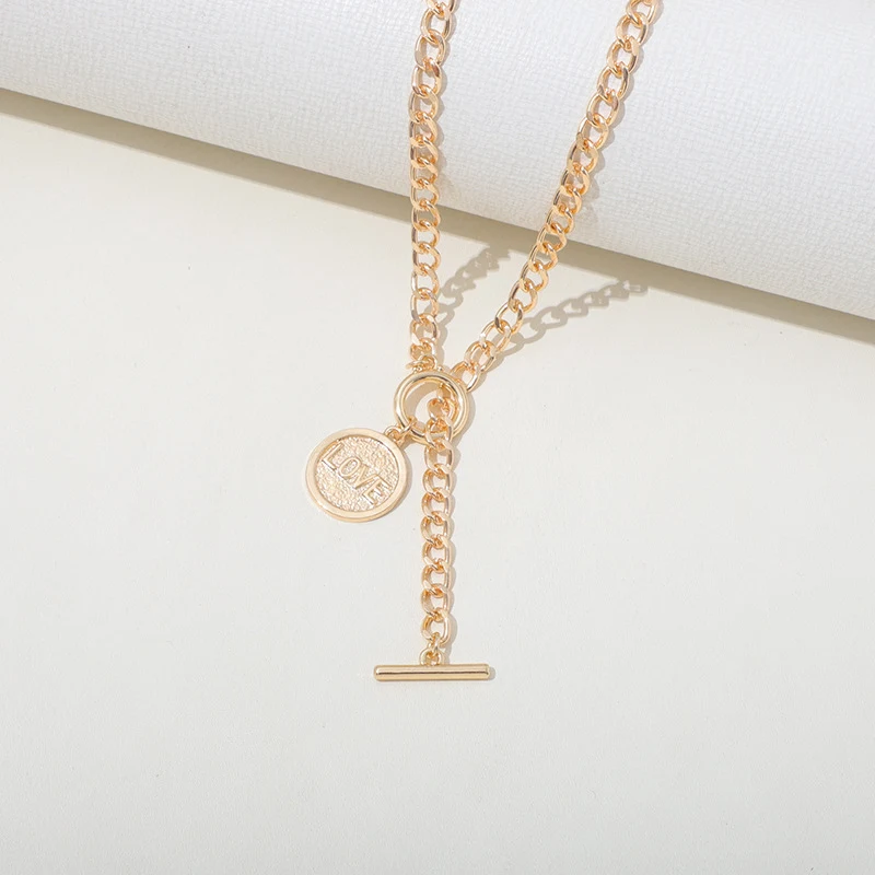 Title 12, Collier à double chaîne métallique en U rétro h...