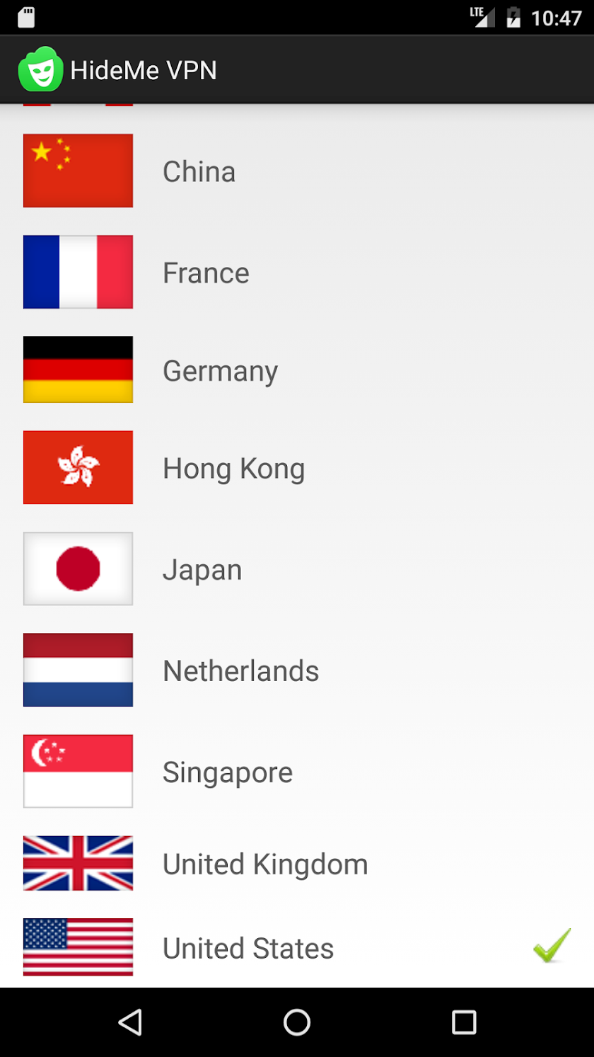 HideMe Free VPN Proxy Screen 3