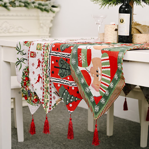 Title 5, Christmas table runner for festive dining. Prot...